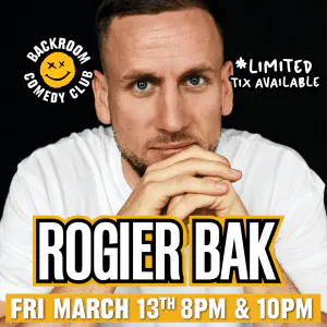 Rogier Bak live @ Backroom Comedy Club | Early bird on sale NOW!